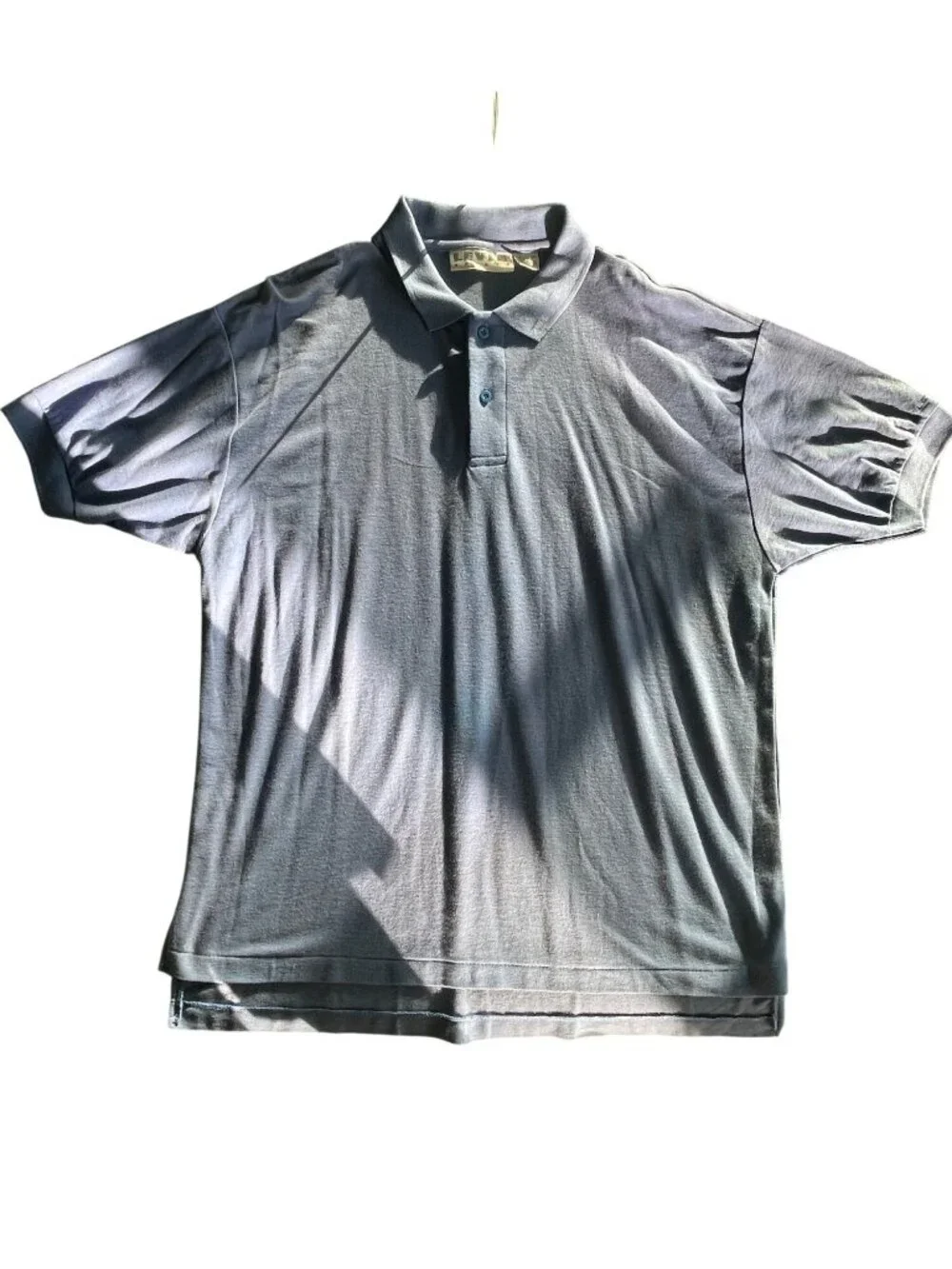 Levis Vintage XL Blue Polo Shirt 55% Polyester 35% Cotton Made In Korea